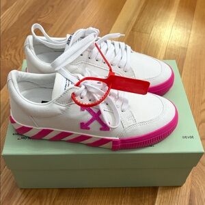 Off white white and pink women’s sneakers brand new in a box. Size 38.